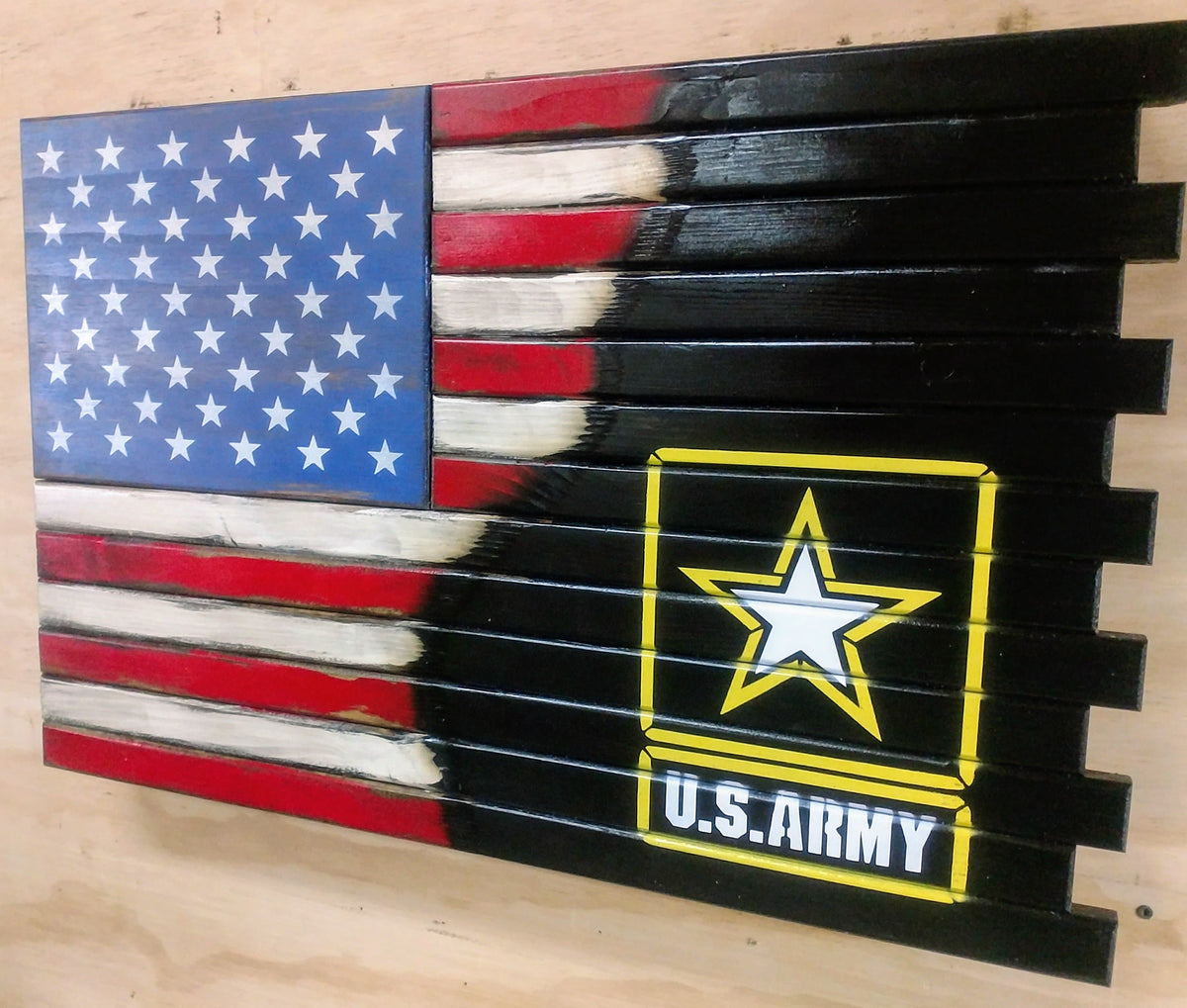 Premium 2 Compartment Gun Case - Half Flag & Half Logo Designs